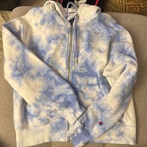 Blue Tie Dye Champion Zip Up